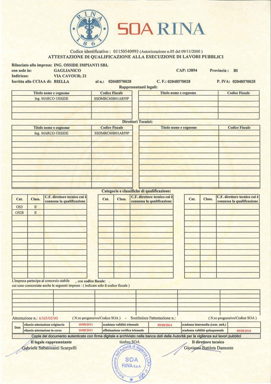 certificazione SOA